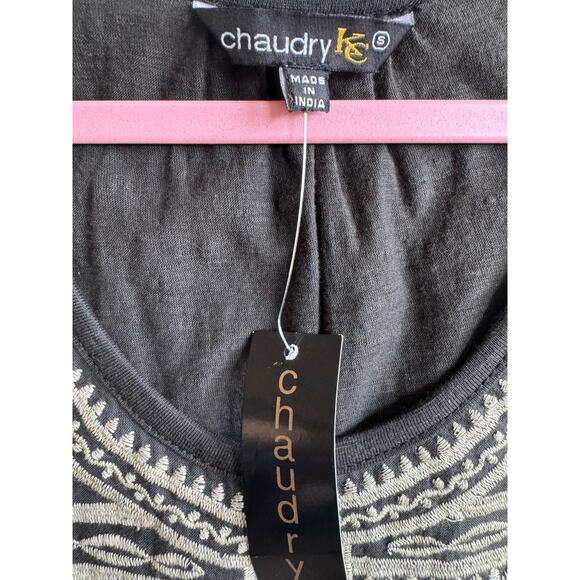 Chaudry Tank Top NWT Small Embroidered Sleeveless Chocolate Brown Made in India - Picture 3 of 8